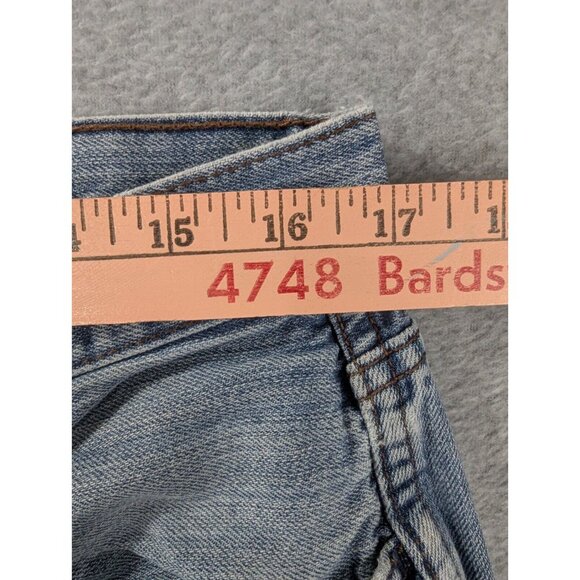 US Polo Assn Jeans Mens Size 34x32 Blue Distressed Relaxed Bootcut Whiskers - Picture 5 of 13